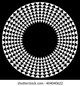 Circle with triangle pattern - Textured circular element with triangle shapes.
