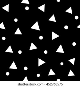 Circle and triangle seamless pattern. Fashion graphic background design. Modern stylish abstract monochrome texture. Template for prints, textiles, wrapping, wallpaper, website etc VECTOR illustration