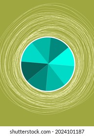 A circle with triangle shape crystalline pattern into a hand drawn circular hazy figure, seamless pattern vector image   