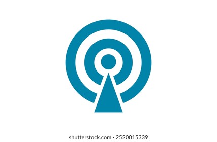 Círculo y triángulo en forma de icono de señal o diseño de logotipo