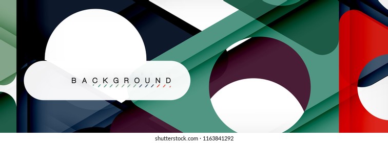 Circle and triangle vector abstract background