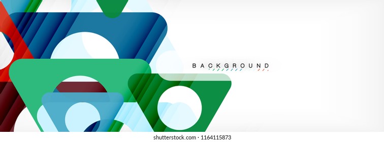 Circle and triangle vector abstract background