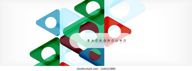 Circle and triangle vector abstract background