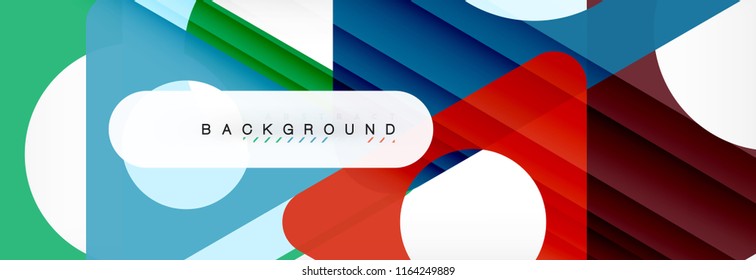 Circle and triangle vector abstract background