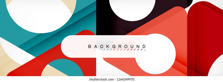 Circle and triangle vector abstract background