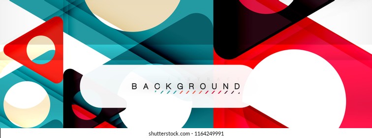 Circle and triangle vector abstract background