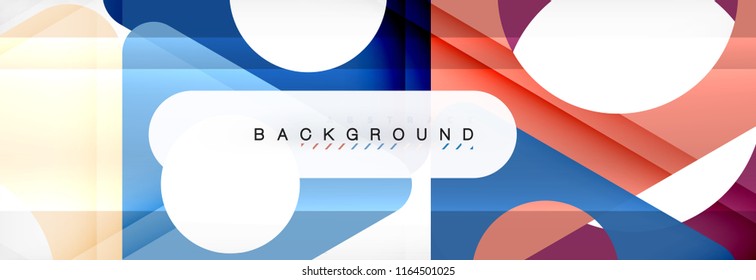 Circle and triangle vector abstract background