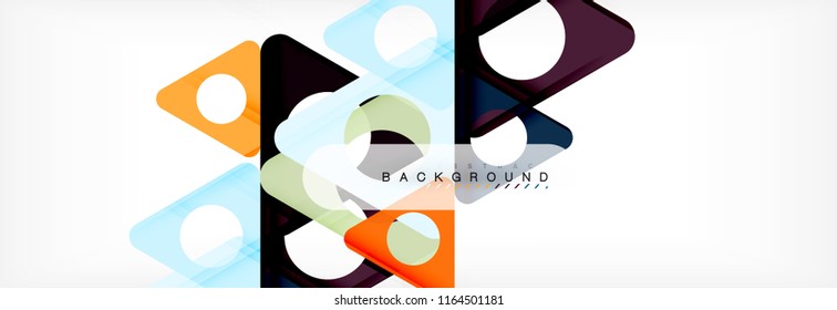 Circle and triangle vector abstract background