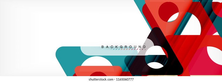 Circle and triangle vector abstract background