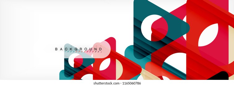 Circle and triangle vector abstract background