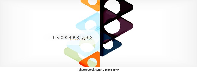 Circle and triangle vector abstract background