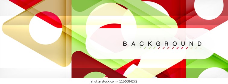 Circle and triangle vector abstract background