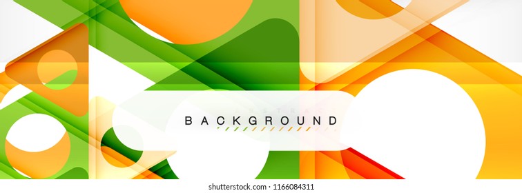 Circle and triangle vector abstract background