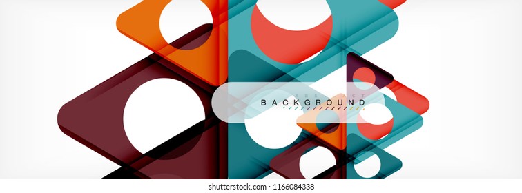 Circle and triangle vector abstract background