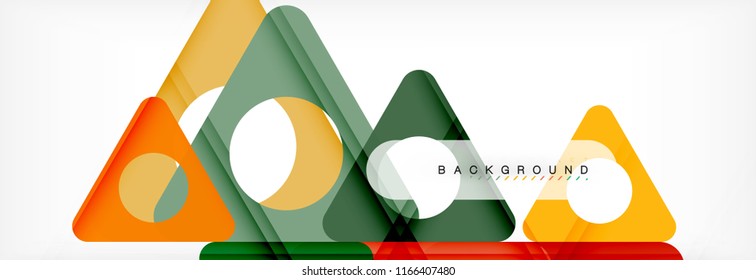 Circle and triangle vector abstract background