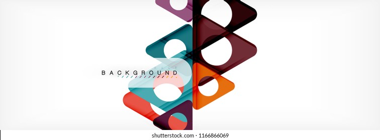 Circle and triangle vector abstract background