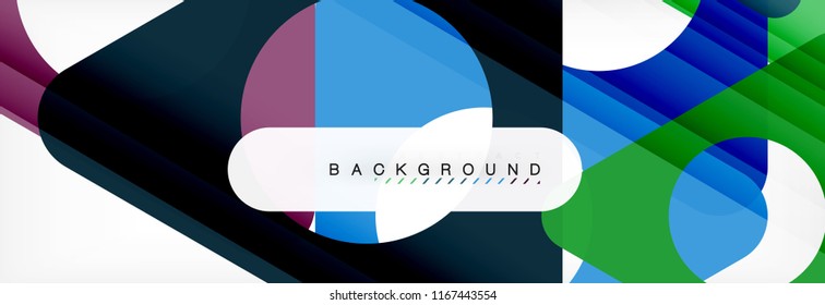 Circle and triangle vector abstract background