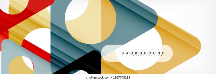 Circle and triangle vector abstract background