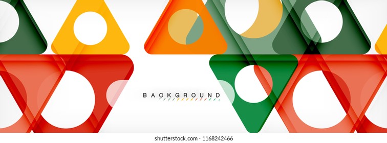 Circle and triangle vector abstract background