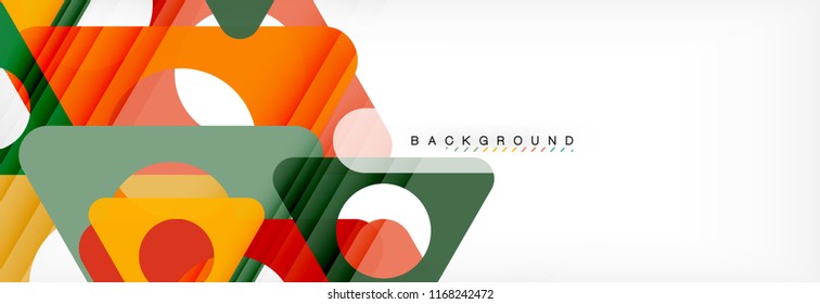 Circle and triangle vector abstract background