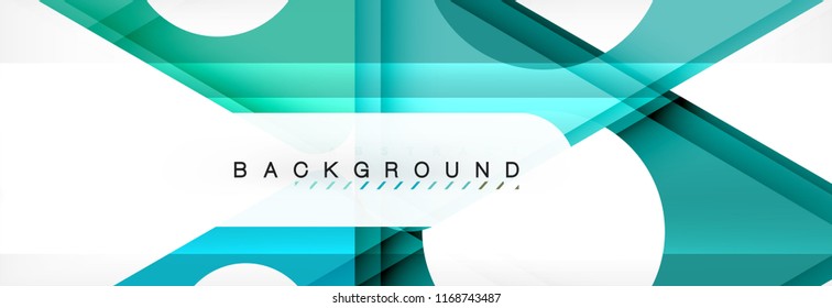 Circle and triangle vector abstract background