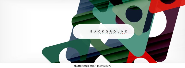 Circle and triangle vector abstract background
