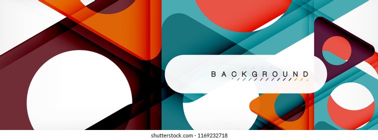 Circle and triangle vector abstract background