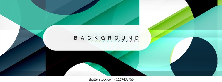 Circle and triangle vector abstract background
