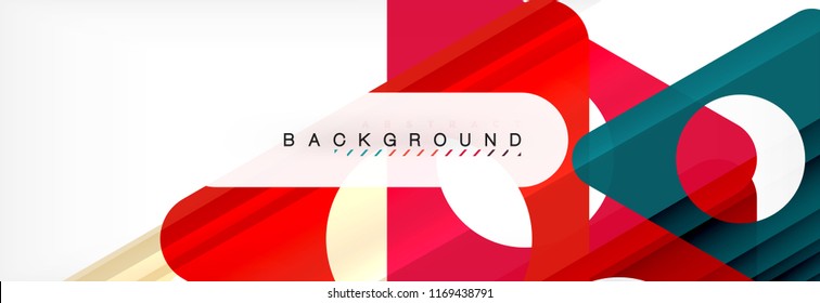 Circle and triangle vector abstract background