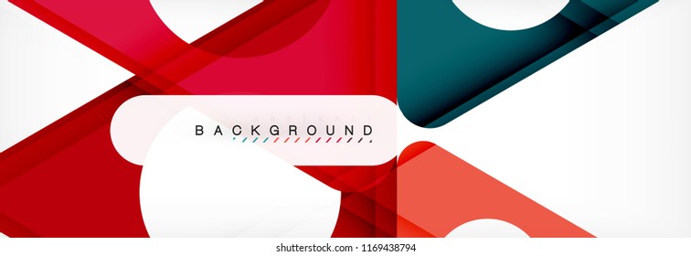 Circle and triangle vector abstract background