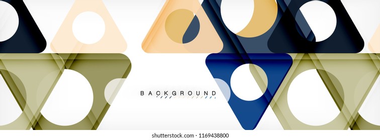 Circle and triangle vector abstract background