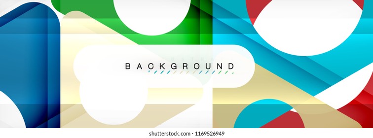 Circle and triangle vector abstract background