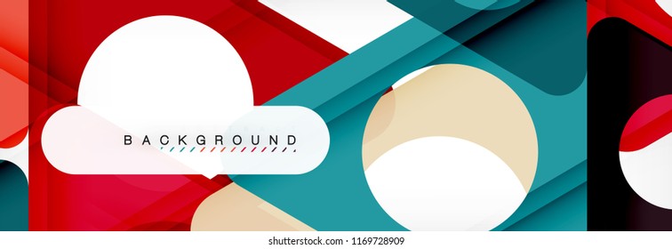 Circle and triangle vector abstract background