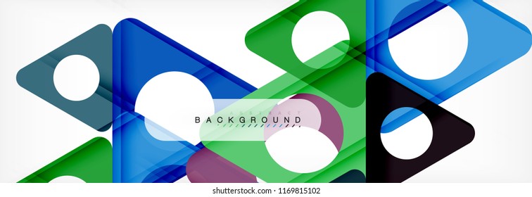 Circle and triangle vector abstract background