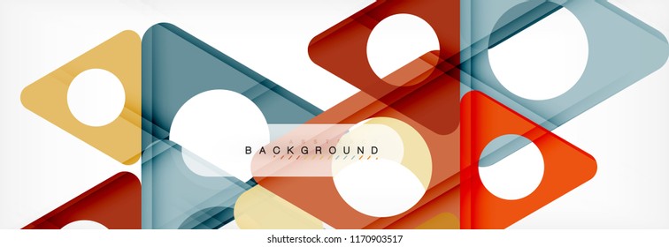 Circle and triangle vector abstract background