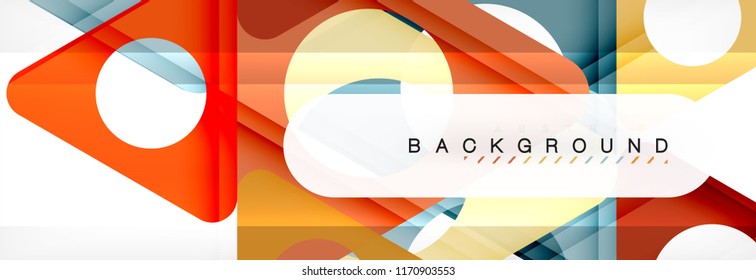 Circle and triangle vector abstract background