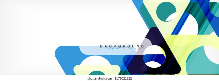 Circle and triangle vector abstract background