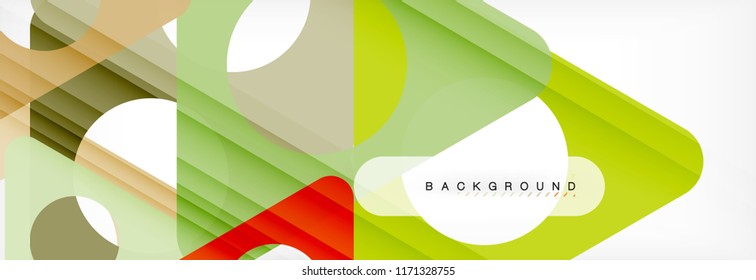 Circle and triangle vector abstract background
