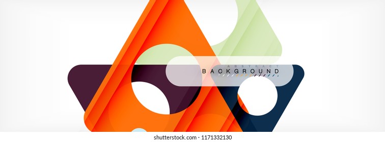 Circle and triangle vector abstract background