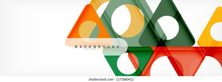 Circle and triangle vector abstract background