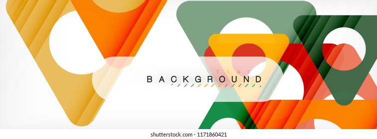 Circle and triangle vector abstract background