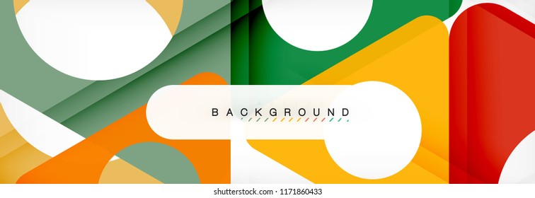 Circle and triangle vector abstract background