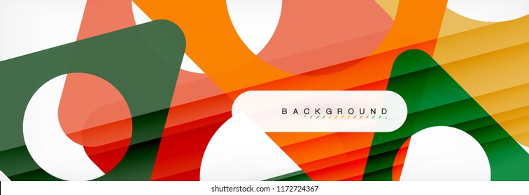 Circle and triangle vector abstract background
