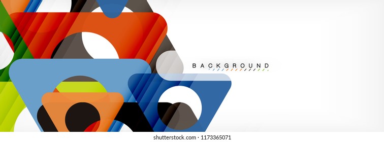 Circle and triangle vector abstract background