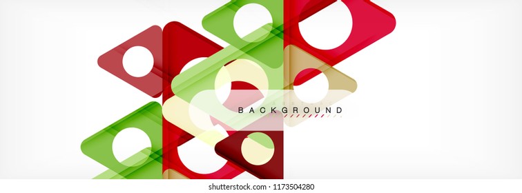 Circle and triangle vector abstract background