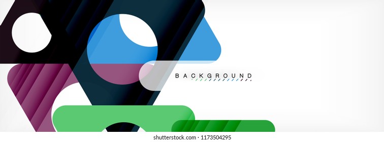 Circle and triangle vector abstract background