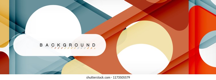 Circle and triangle vector abstract background