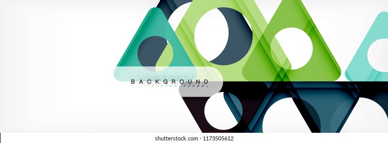 Circle and triangle vector abstract background