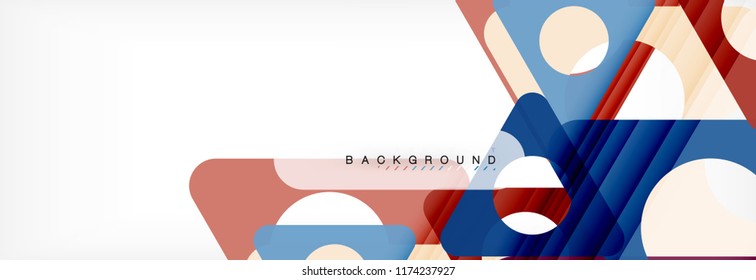 Circle and triangle vector abstract background