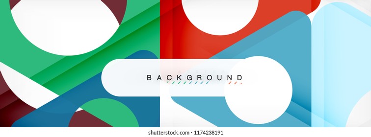 Circle and triangle vector abstract background